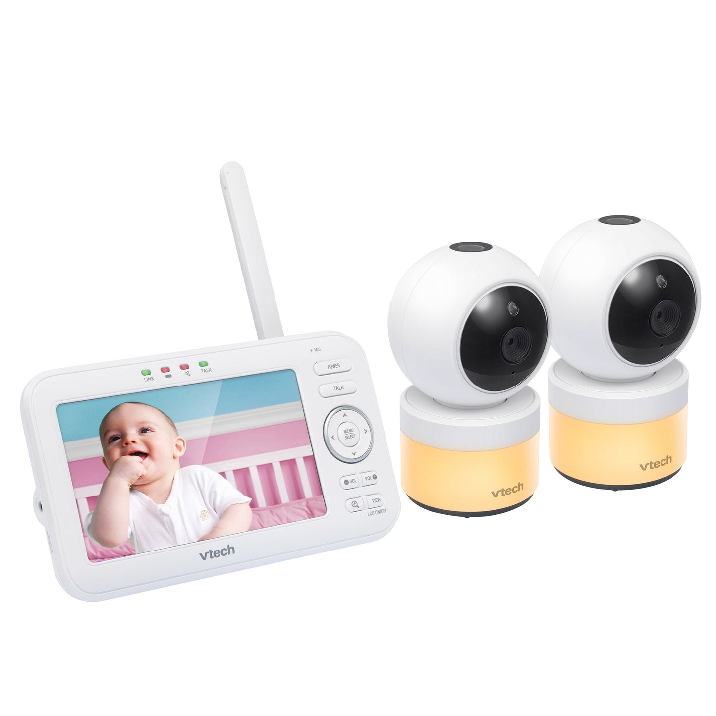 VTech 2 Camera 5” Video Baby Monitor with Pan & Tilt Camera, Night Light (VM5463-2)