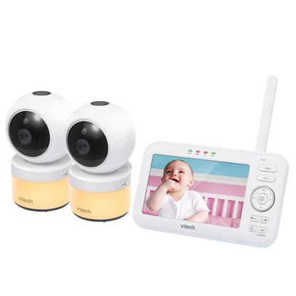 VTech 2 Camera 5” Video Baby Monitor with Pan & Tilt Camera, Night Light