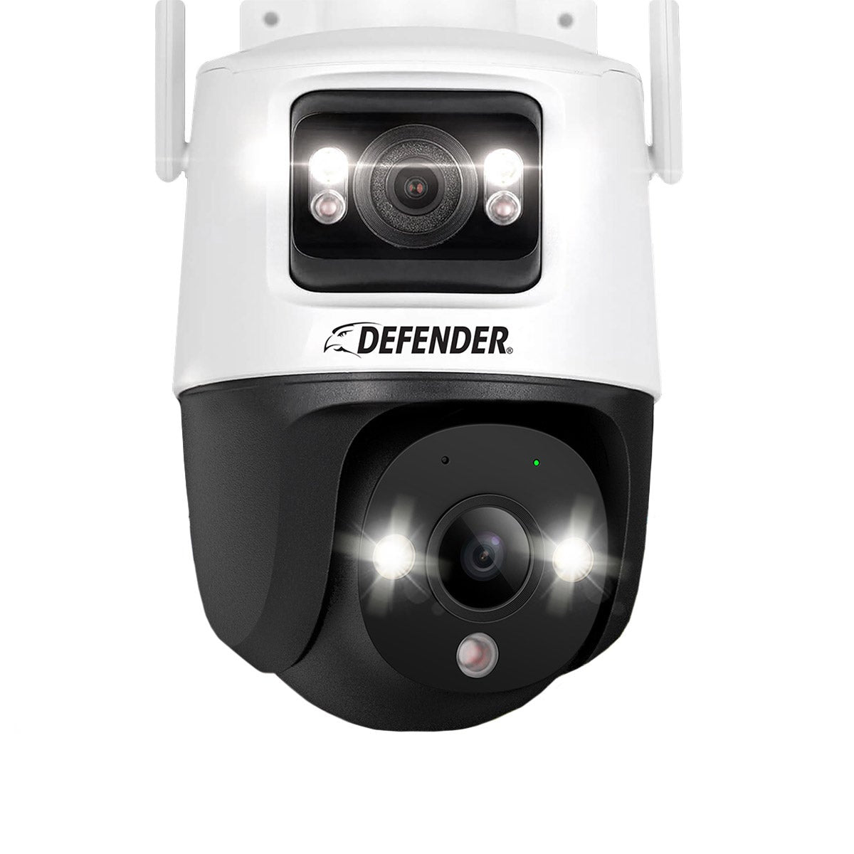 Defender AI POWERED Guard Pro 3K PLUS Dual Lens PTZ Wi-Fi Plug-in Security Cameras, 2 Pack (IP10MDCB2-64)