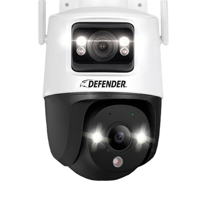 Defender AI POWERED Guard Pro 3K PLUS Dual Lens PTZ Wi-Fi Plug-in Security Cameras, 2 Pack (IP10MDCB2-64)