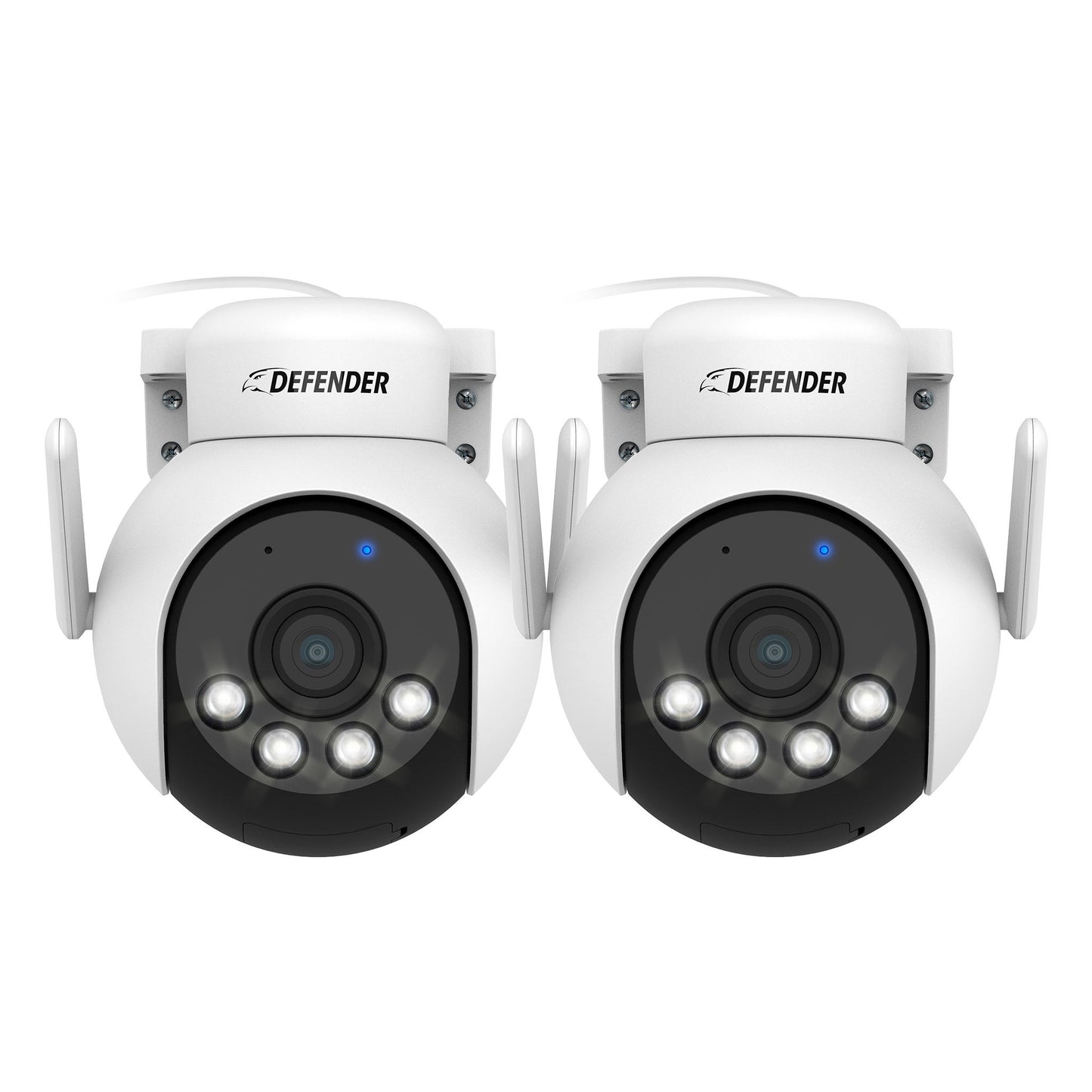Defender AI POWERED 4K Everwatch PTZ 360 Degree Wi-Fi Outdoor Plug-in Power Security Camera, 2-pack (IP4KACB2PTZ)