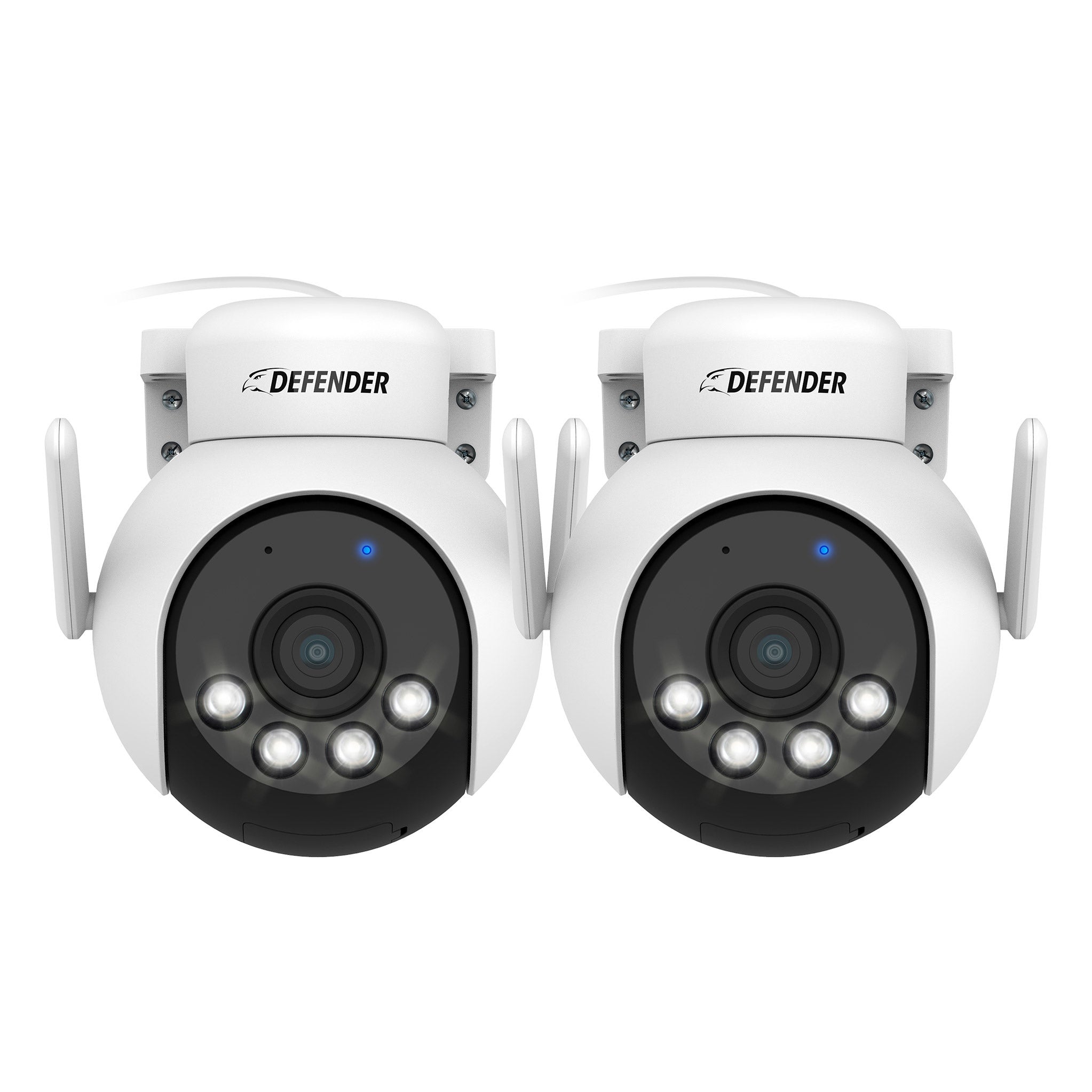 Defender AI POWERED 4K Everwatch PTZ 360 Degree Wi-Fi Outdoor Plug-in Power Security Camera, 2-pack (IP4KACB2PTZ)