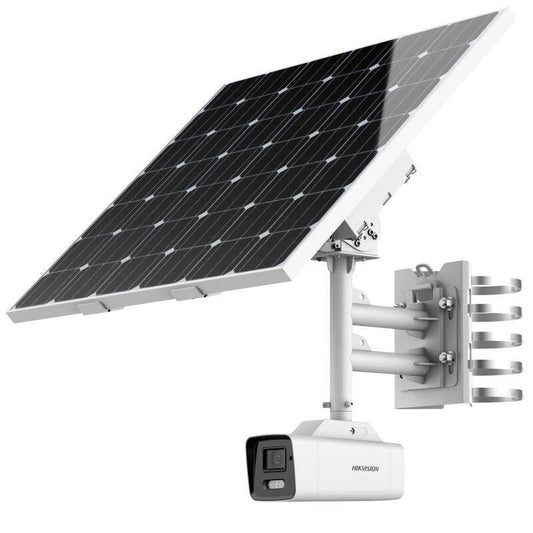 Kit de cámara de seguridad Hikvision de 4 MP con energía solar, 4G, tipo bala, 2,8-12 mm (DS-2XS6A46G1-IZS/C36S80 8-32)