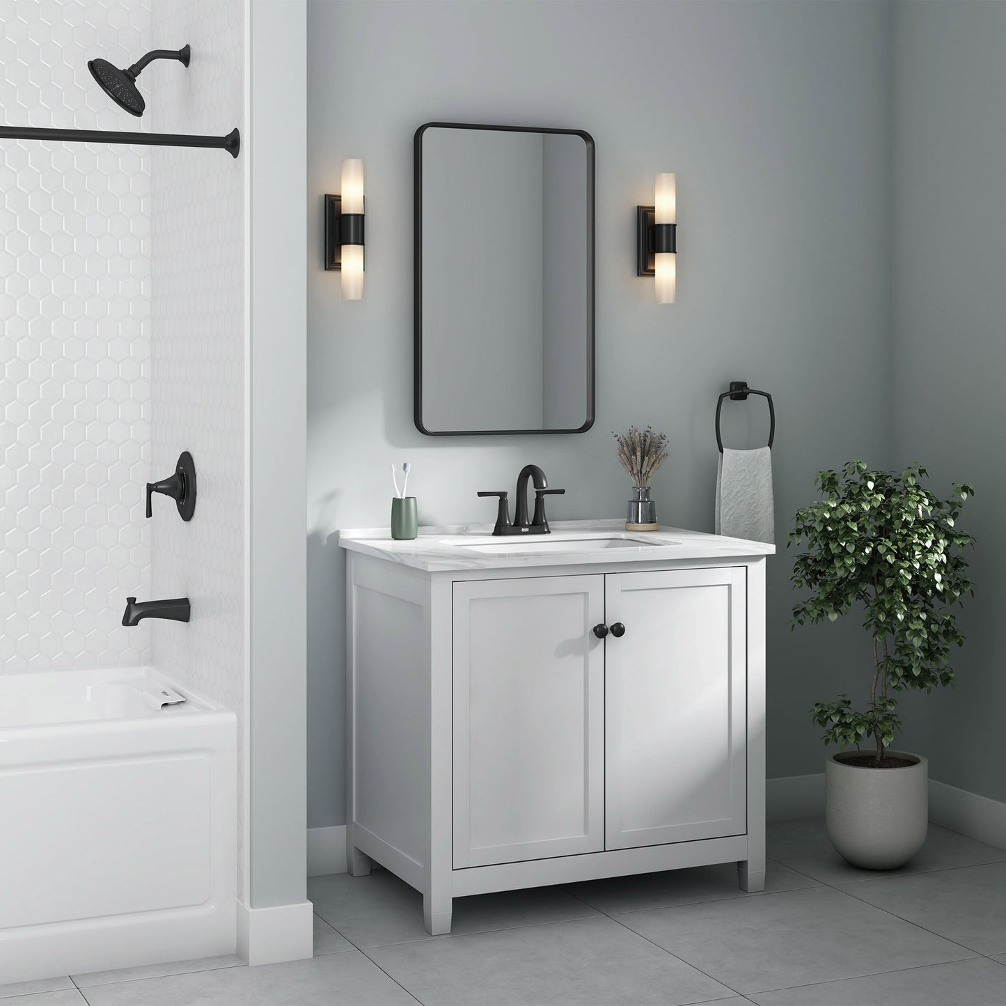 Grifo de baño American Standard Braymer de 4 pulgadas con montaje central (7427201.243)