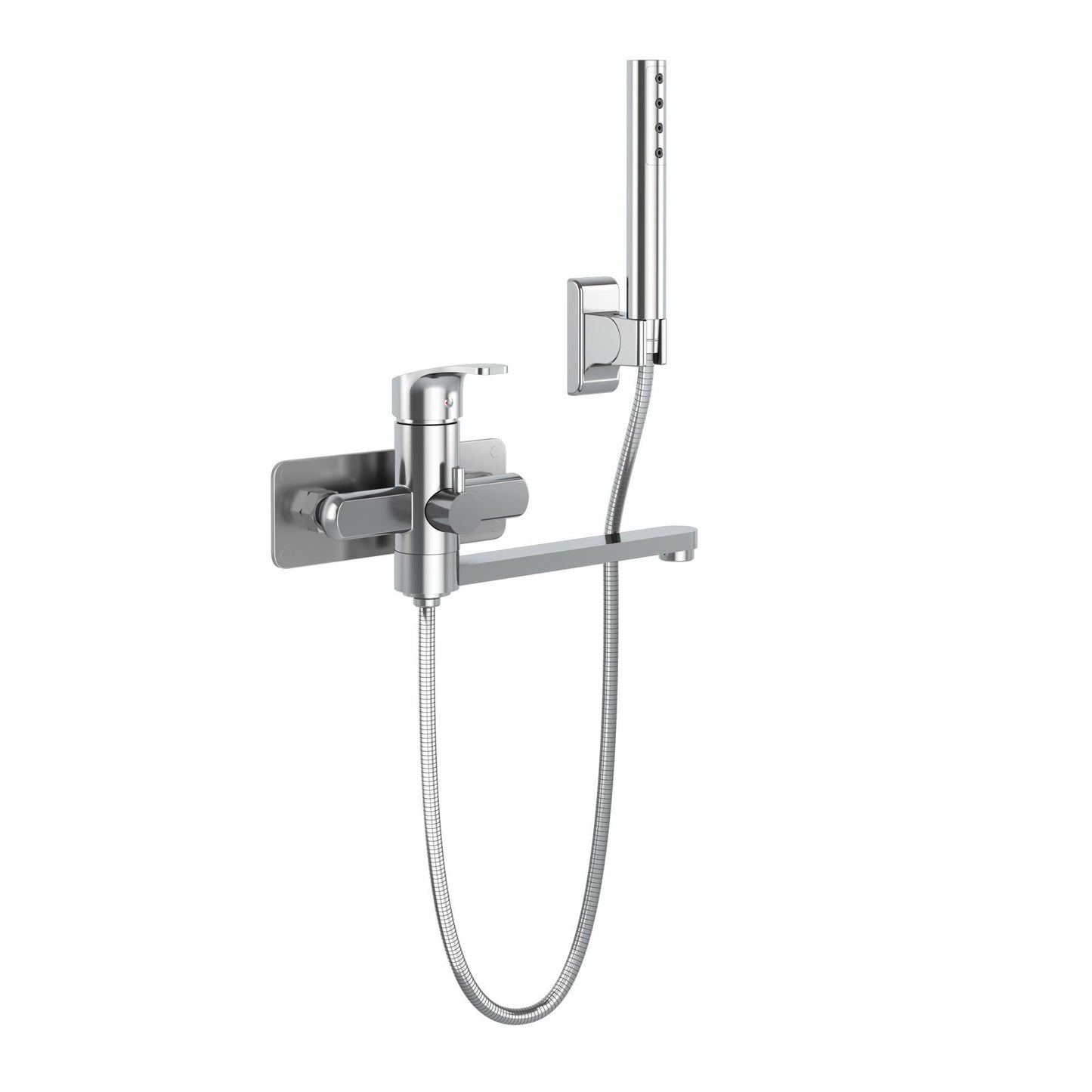 Grifo de bañera Pulse Niagara de pared con caño giratorio y varilla de mano (3030-WMTF-CH)