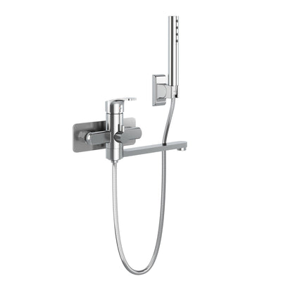 Grifo de bañera Pulse Niagara de pared con caño giratorio y varilla de mano (3030-WMTF-CH)