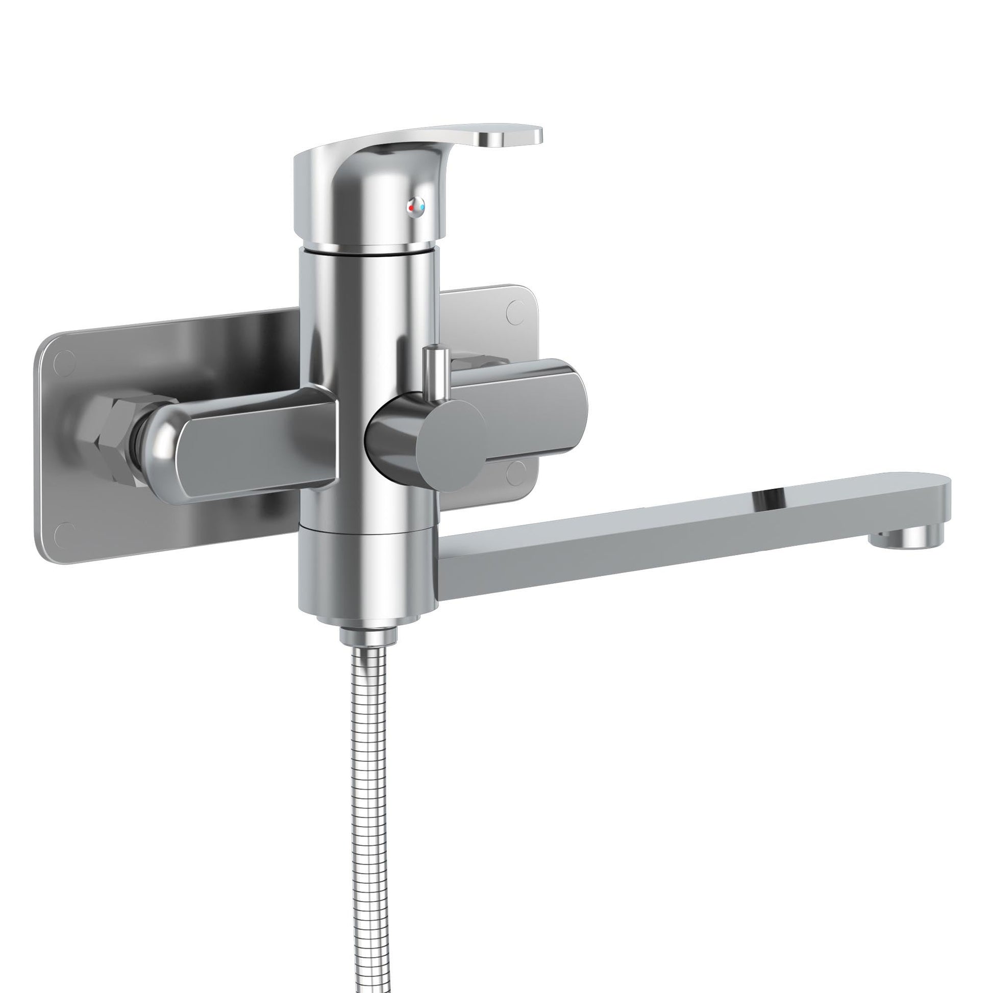 Pulse Niagara Wall Mounted Tub Filler with Pivoting Arm Spout and Hand Wand