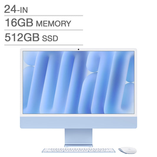 Apple 24 in. iMac, Apple M4 Chip - 16 GB RAM, 512 GB SSD, Blue-French(MWV33C/A)