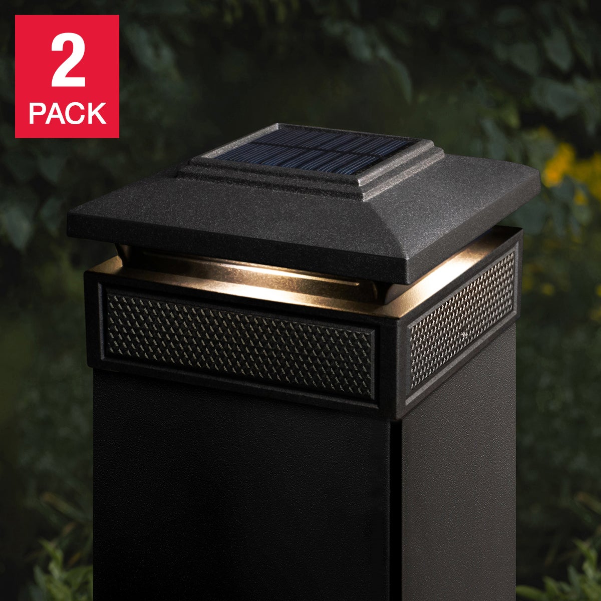 Lámpara solar inteligente Classy Caps Lumineer para postes, paquete de 2 (SLT727)