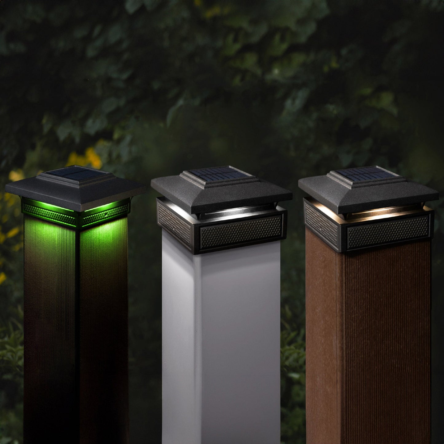Lámpara solar inteligente Classy Caps Lumineer para postes, paquete de 2 (SLT727)