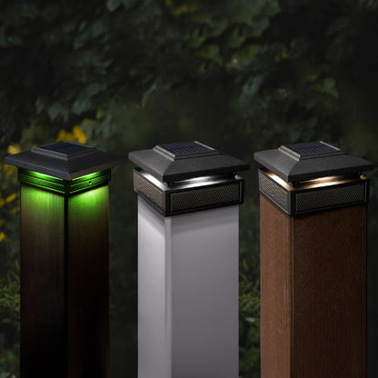 Lámpara solar inteligente Classy Caps Lumineer para postes, paquete de 2 (SLT727)