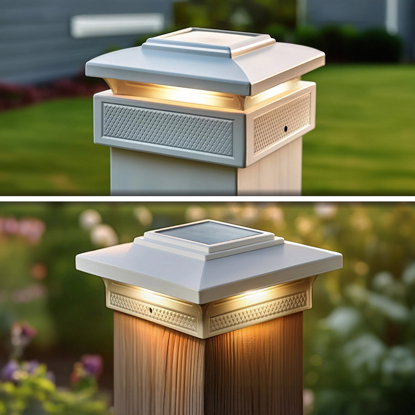 Classy Caps Lumineer Smart Solar Post Cap Light, 2-pack (SLT727W)