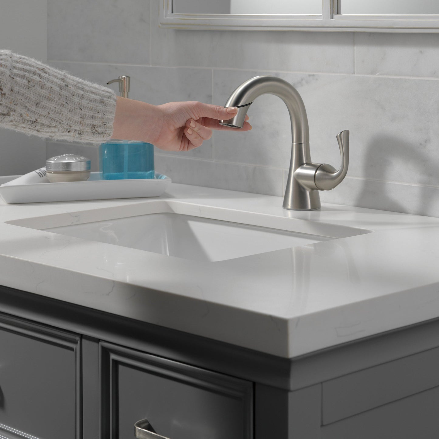 Delta Lampard Single Handle Pull-Down Bathroom Faucet (15764LF-SPPD)