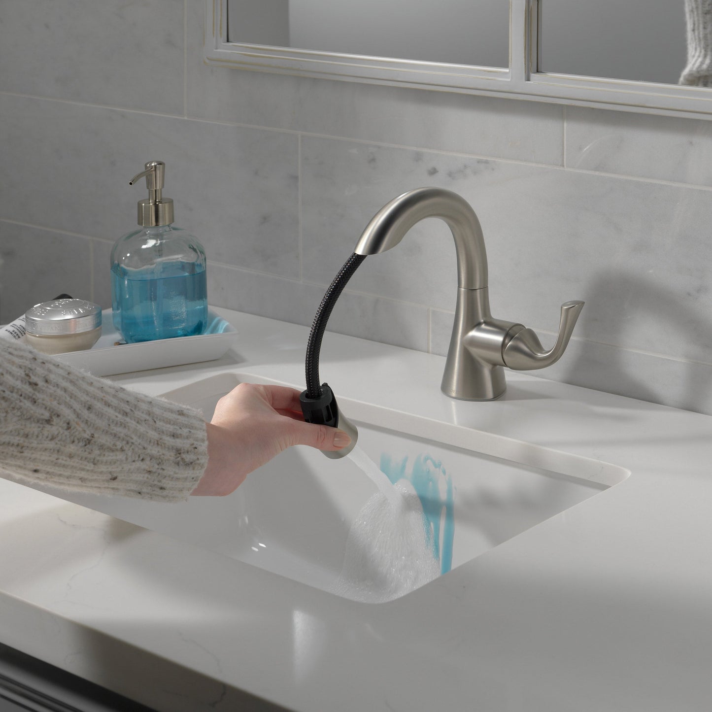 Delta Lampard Single Handle Pull-Down Bathroom Faucet (15764LF-SPPD)