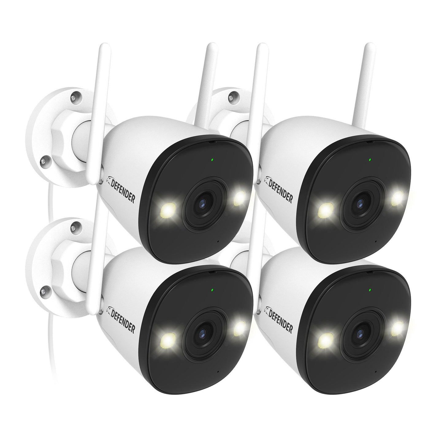 Defender AI POWERED 4K Guard Pro Wi-Fi Plug-in Power Security Cameras, 4-pack (IP8MCB4)