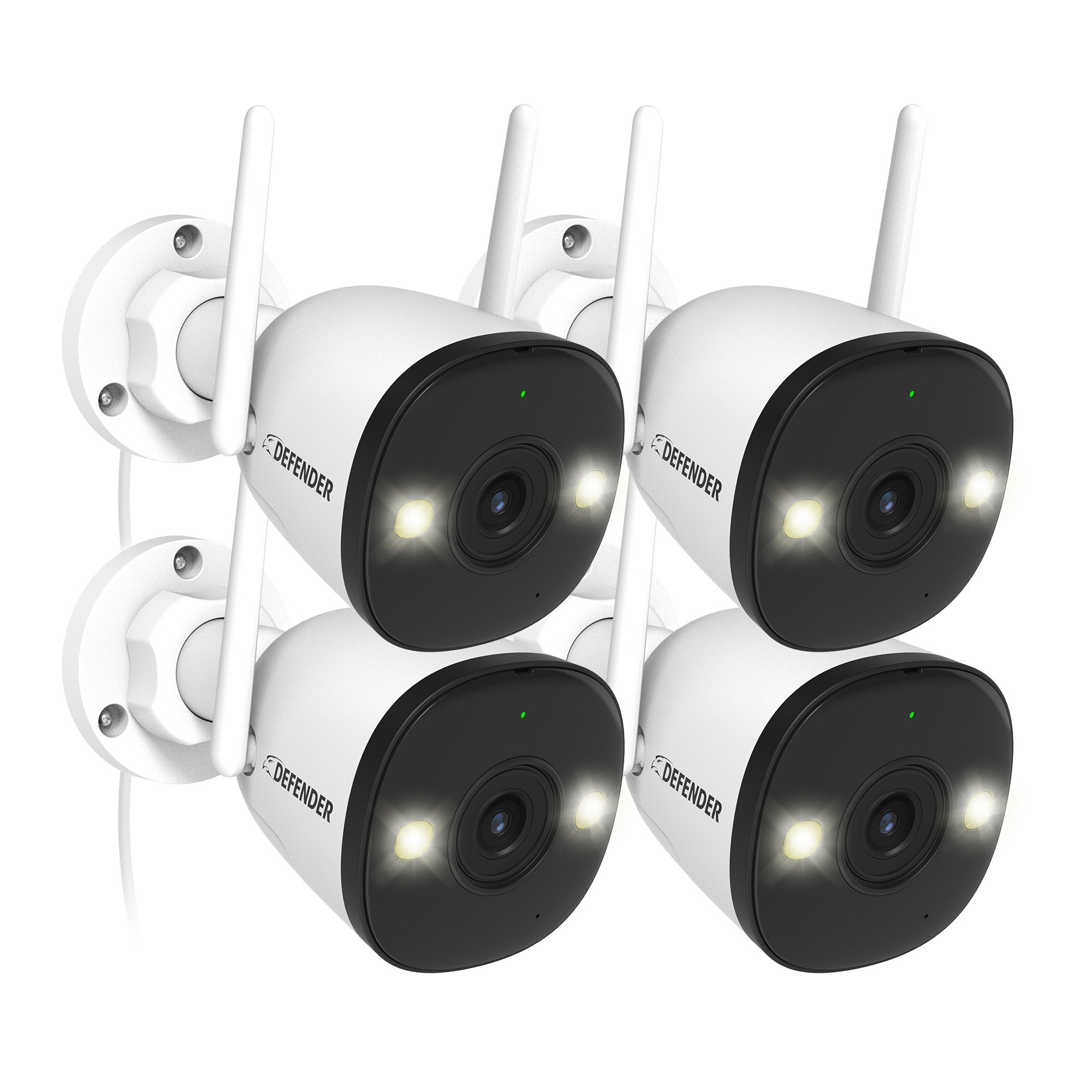 Defender AI POWERED 4K Guard Pro Wi-Fi Plug-in Power Security Cameras, 4-pack (IP8MCB4)
