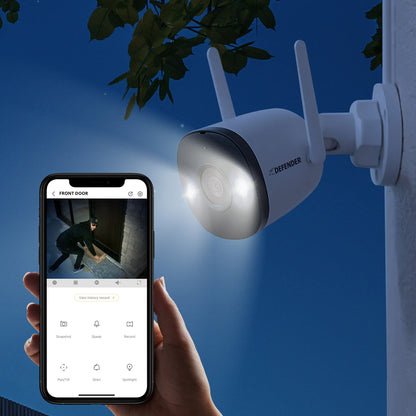 Defender AI POWERED 4K Guard Pro Wi-Fi Plug-in Power Security Cameras, 4-pack (IP8MCB4)