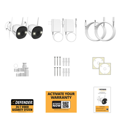 Defender AI POWERED 4K Guard Pro Wi-Fi Plug-in Power Security Cameras, 2-pack (IP8MCB2)
