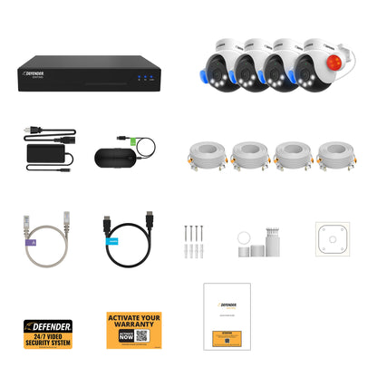 Defender AI POWERED Sentinel 4K Wired 8 Channel NVR Security System with 4 PTZ Cameras (NS8B4PTZ-1T)