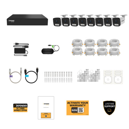 Defender AI POWERED Sentinel 4K Ultra HD Wired 8 Channel PoE NVR Security System with 8 Metal Cameras with 1 TB HDD (NS8B8A-1T)