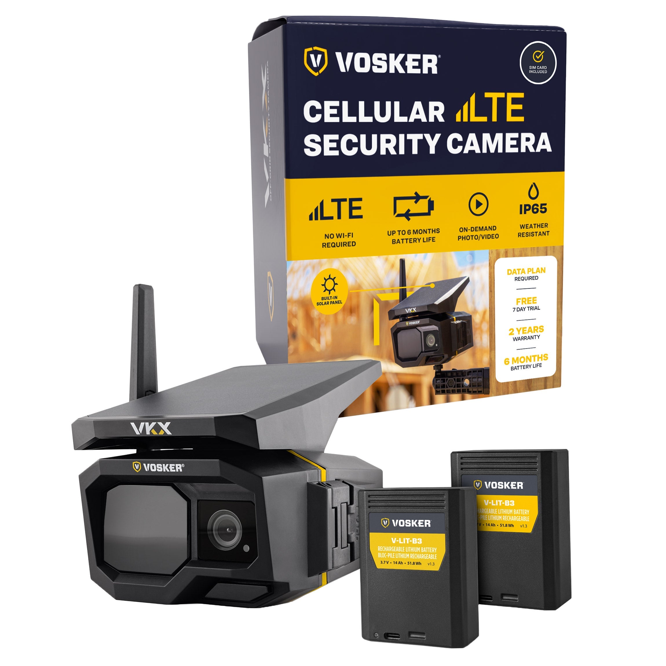 VOSKER VKX Outdoor 1080p Solar Powered Cellular Connectivity Security Camera (1410)
