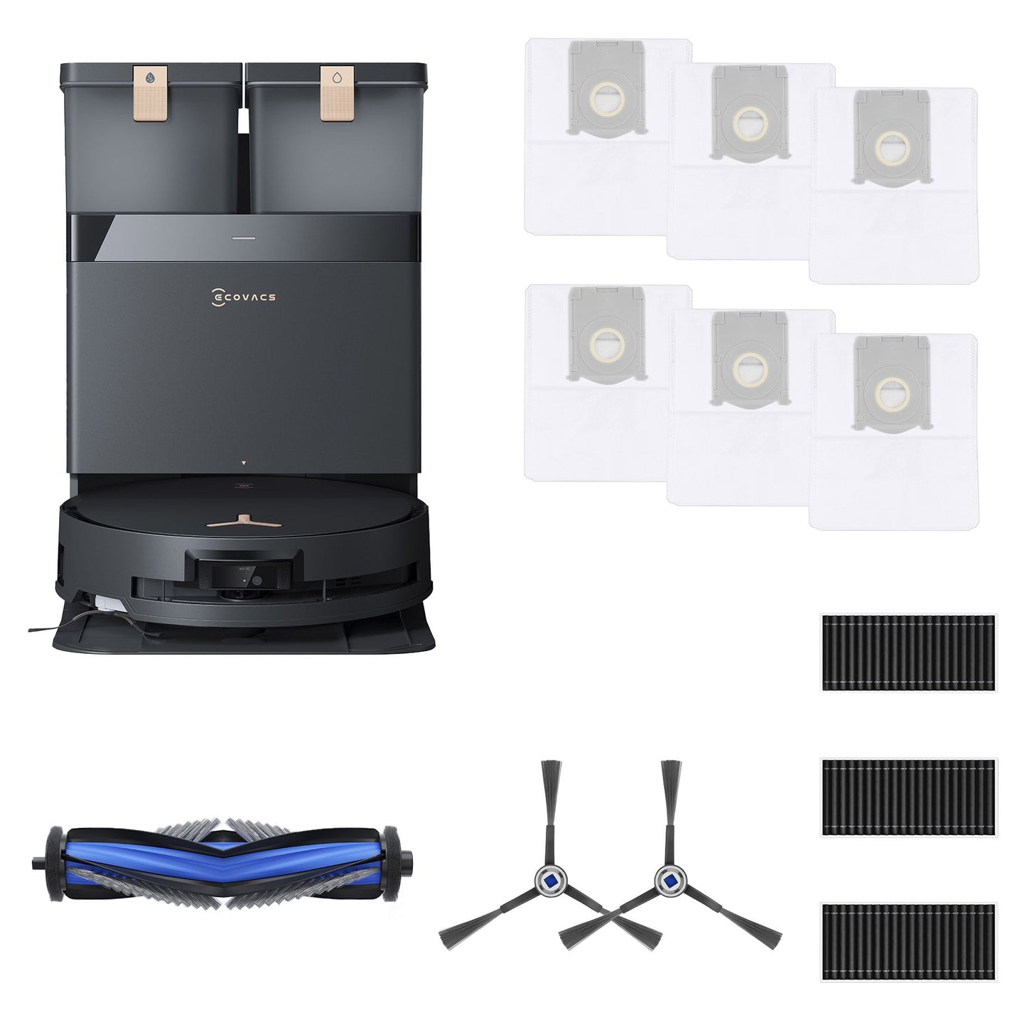 Ecovacs X8 PRO OMNI CARE Robot Vacuum and Instant Self-Washing Roller Mop Bundle (OZMOX8MC)