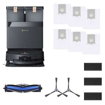 Ecovacs X8 PRO OMNI CARE Robot Vacuum and Instant Self-Washing Roller Mop Bundle (OZMOX8MC)