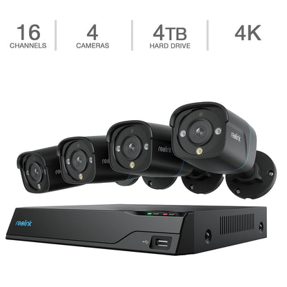 Reolink Advantage Series 4K 16-Channel 4TB NVR Security System with 4 Bullet PoE Cameras (NVS16-8MB4)