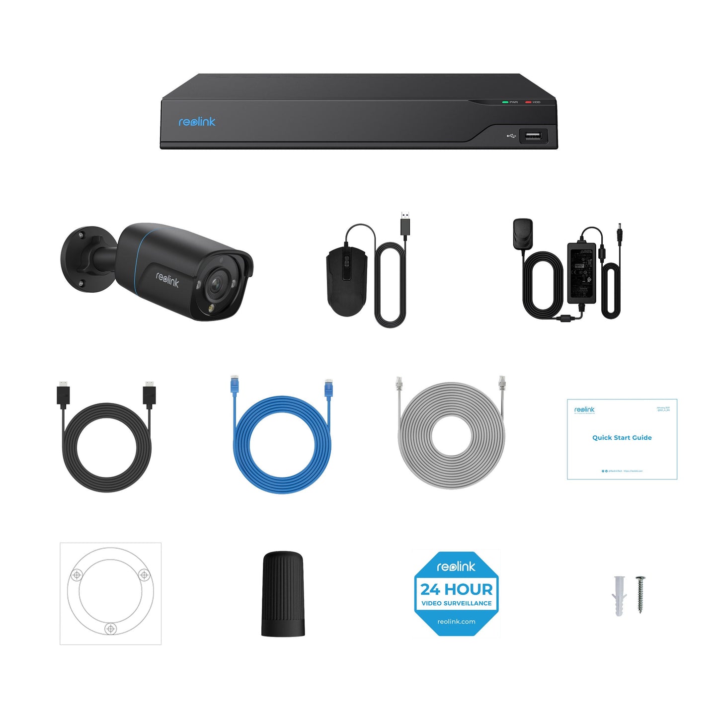 Reolink Advantage Series 4K 16-Channel 4TB NVR Security System with 4 Bullet PoE Cameras (NVS16-8MB4)