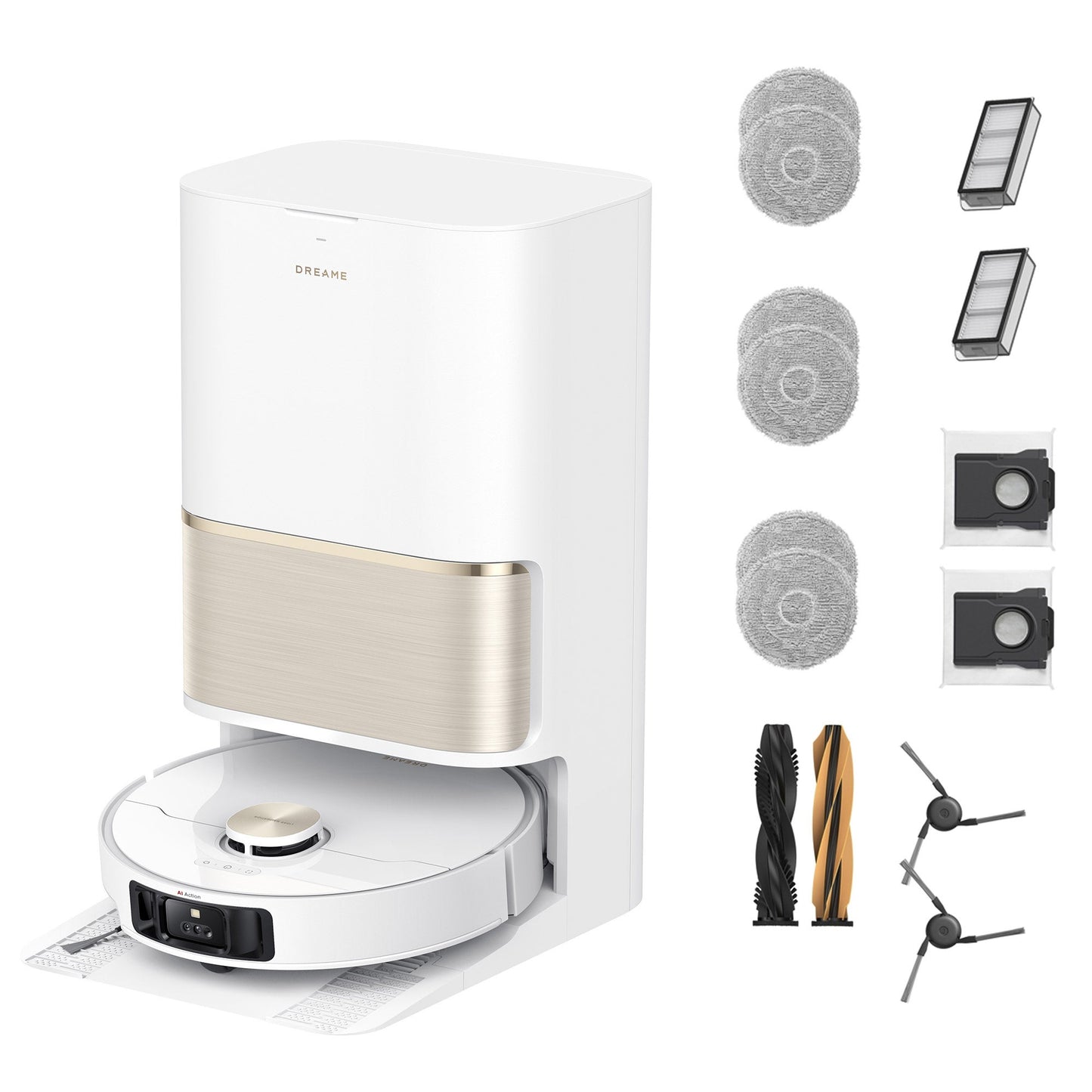 Dreame GoVac 600 Robotic 4 in 1 Vacuum / Mop with Accessory Pack Bundle (RLL94CE)