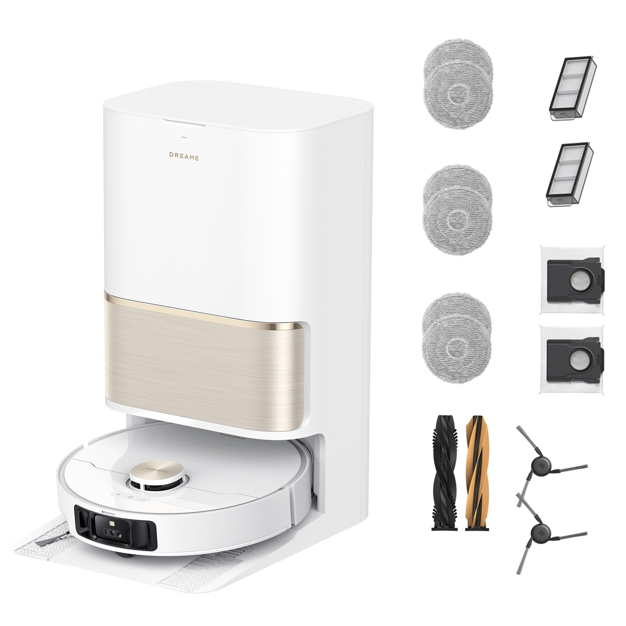 Dreame GoVac 600 Robotic 4 in 1 Vacuum / Mop with Accessory Pack Bundle (RLL94CE)