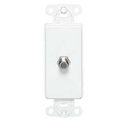 Leviton Decora Single F Connector Wall Jack White (40681-W)