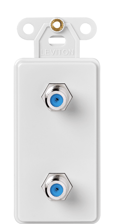 Leviton Decora Two F Connector Wall Jack White (40682-W)