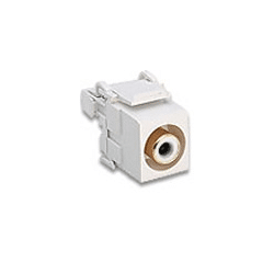 Leviton Quickport RCA Audio Left w/Black Stripe 110 Style (40735-RWW)