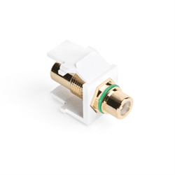 Leviton Quickport RCA Female To Female White With Green Stripe (40830-BWV)