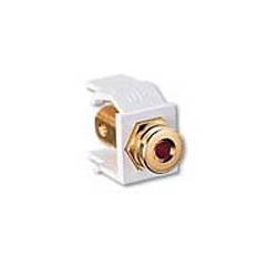 Leviton Quickport Gold Banana Jack w/Red Stripe (40837-BWR)