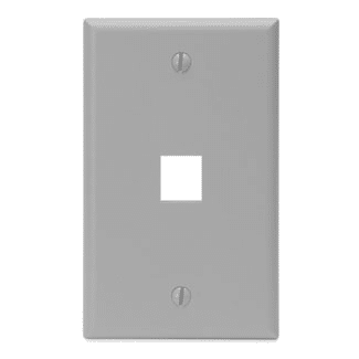 Leviton Quickport 1 Port Wallplate - Gray (41080-1GP)