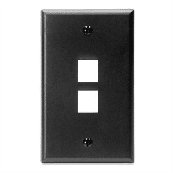 Leviton Quickport 2 Port Wallplate - Black (41080-2EP)