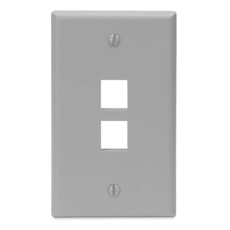 Leviton Quickport 2 Port Wallplate - Gray (41080-2GP)