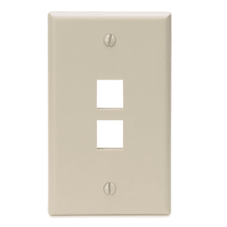 Leviton Quickport 2 Port Wallplate - Ivory (41080-2IP)