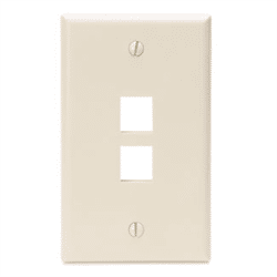 Leviton Quickport 2 Port Wallplate - Light Almond (41080-2TP)