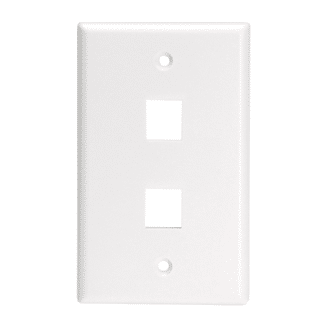 Leviton QuickPort Wallplate for Large Connectors Single Gang 2 Port White (41080-2WL)