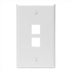 Leviton QuickPort 2 Port Wallplate - White (41080-2WP)