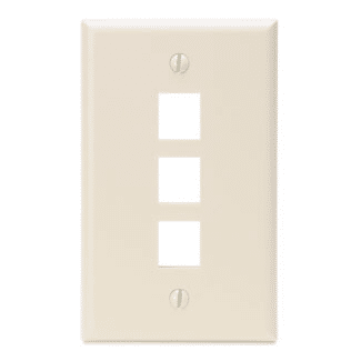 Leviton Quickport 3 Port Wallplate - Light Almond (41080-3TP)