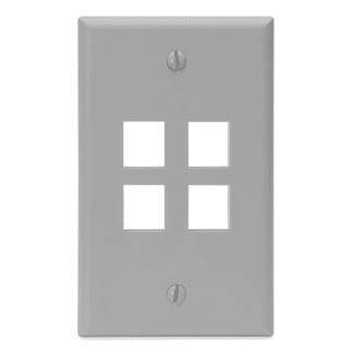 Leviton Quickport 4 Port Wall Plate - Gray (41080-4GP)
