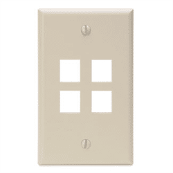 Leviton QuickPort 4 Port Wall Plate - Ivory (41080-4IP)