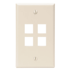 Leviton Quickport 4 Port Wallplate - Light Almond (41080-4TP)