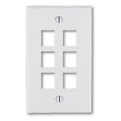 Leviton Quickport 6 Port Wallplate White (41080-6WP)