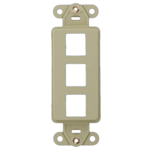 Leviton Decora Quickport Plate 3 Ports Ivory (41643-I)