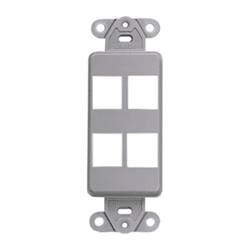 Leviton Decora Quickport Plate 4 Ports Gray (41644-GY)